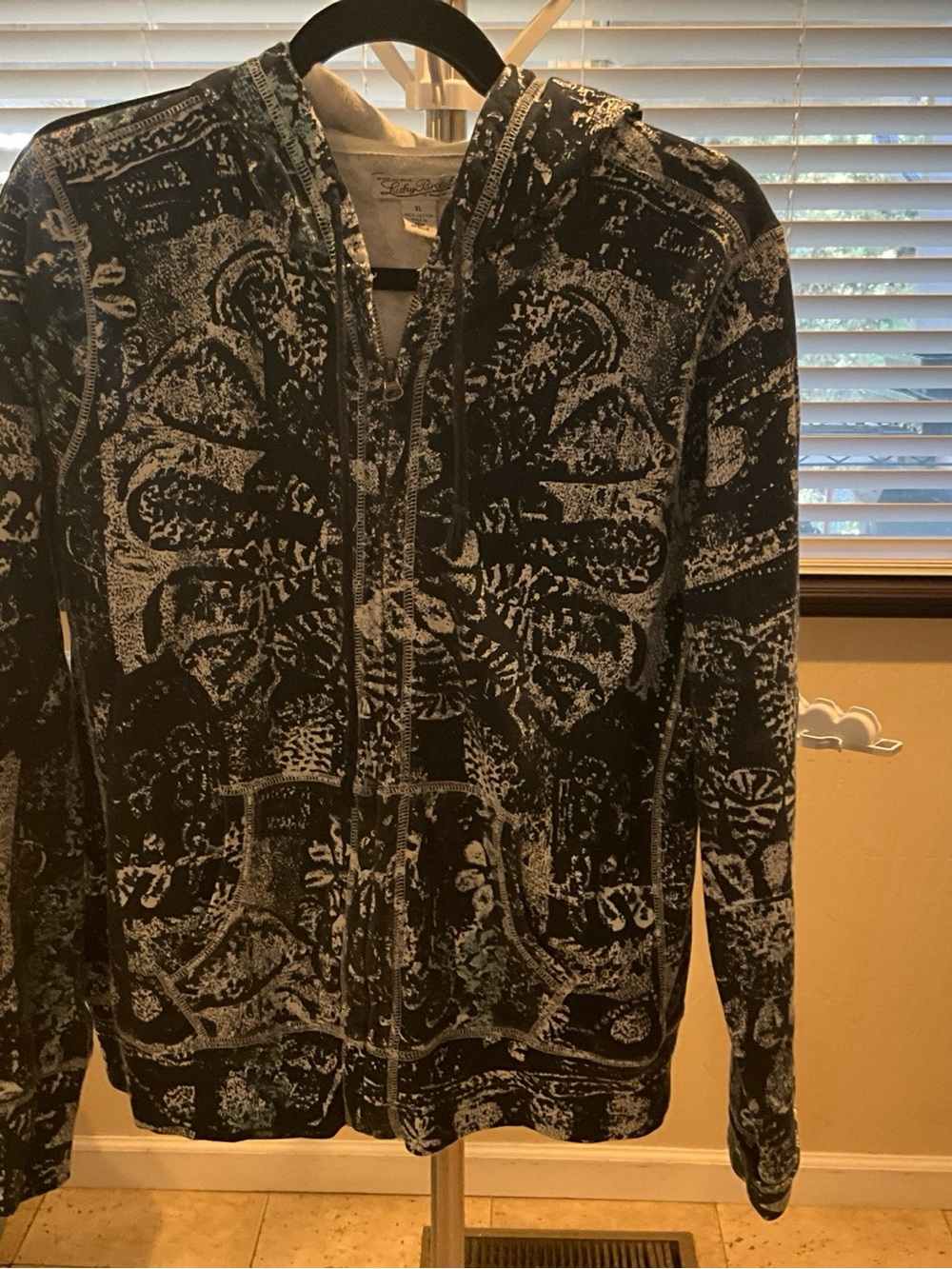 Lucky Brand dark navy Pattern Zip-Up Hoodie Sweater